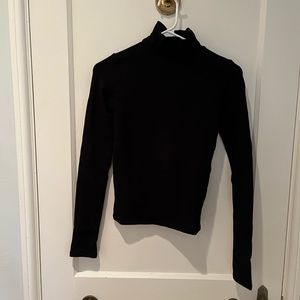 SPRWMN black stretch mock turtleneck top
